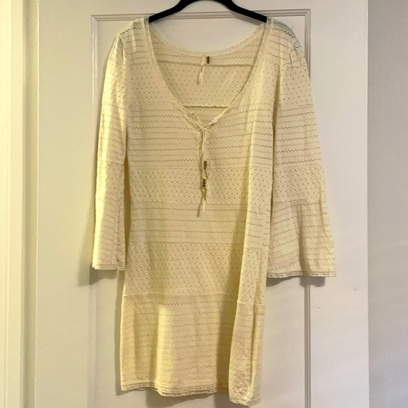Free People Vintage Boho White Long sleeve dress - Picture 2 of 2